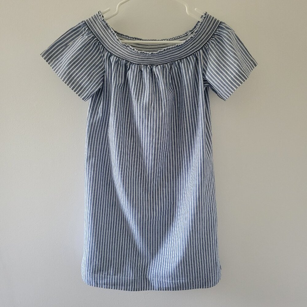 J. CREW Striped Off The Shoulder Dress